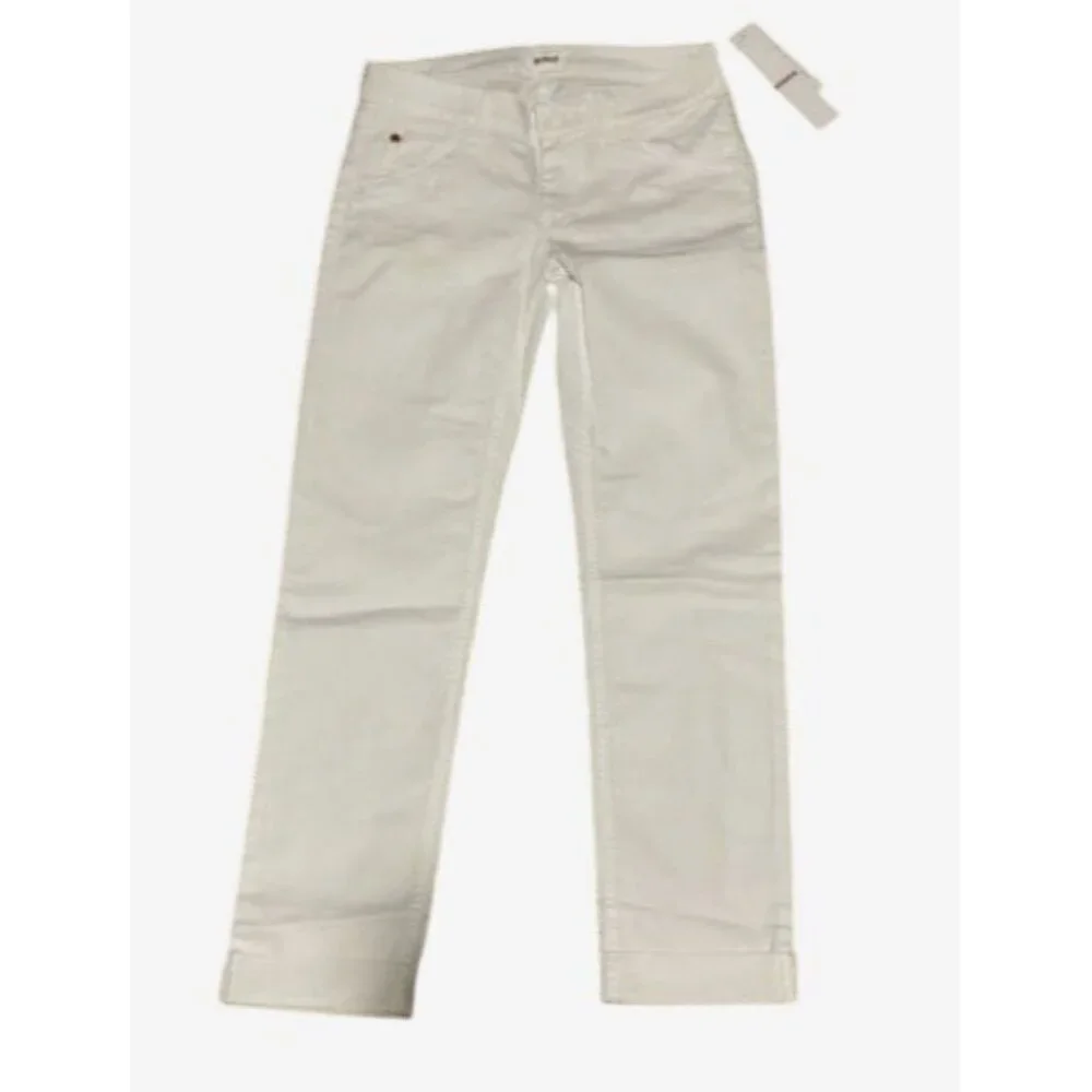 Hudson Bacara Crop Straight Cuffed Jeans Womens Size 26 White Cotton Denim - Picture 3 of 8
